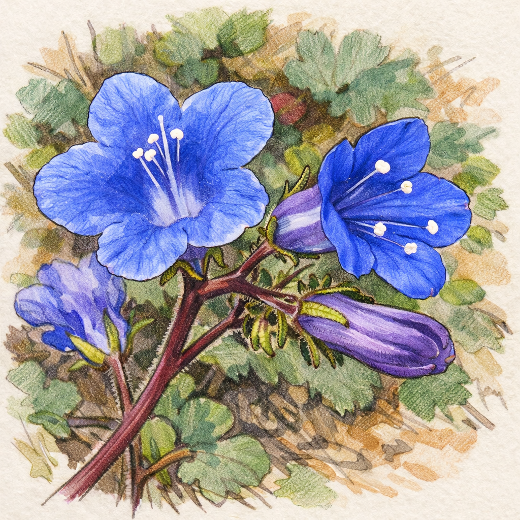 Drawing of California Bluebells