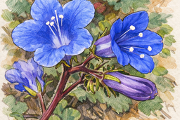 Drawing of California Bluebells