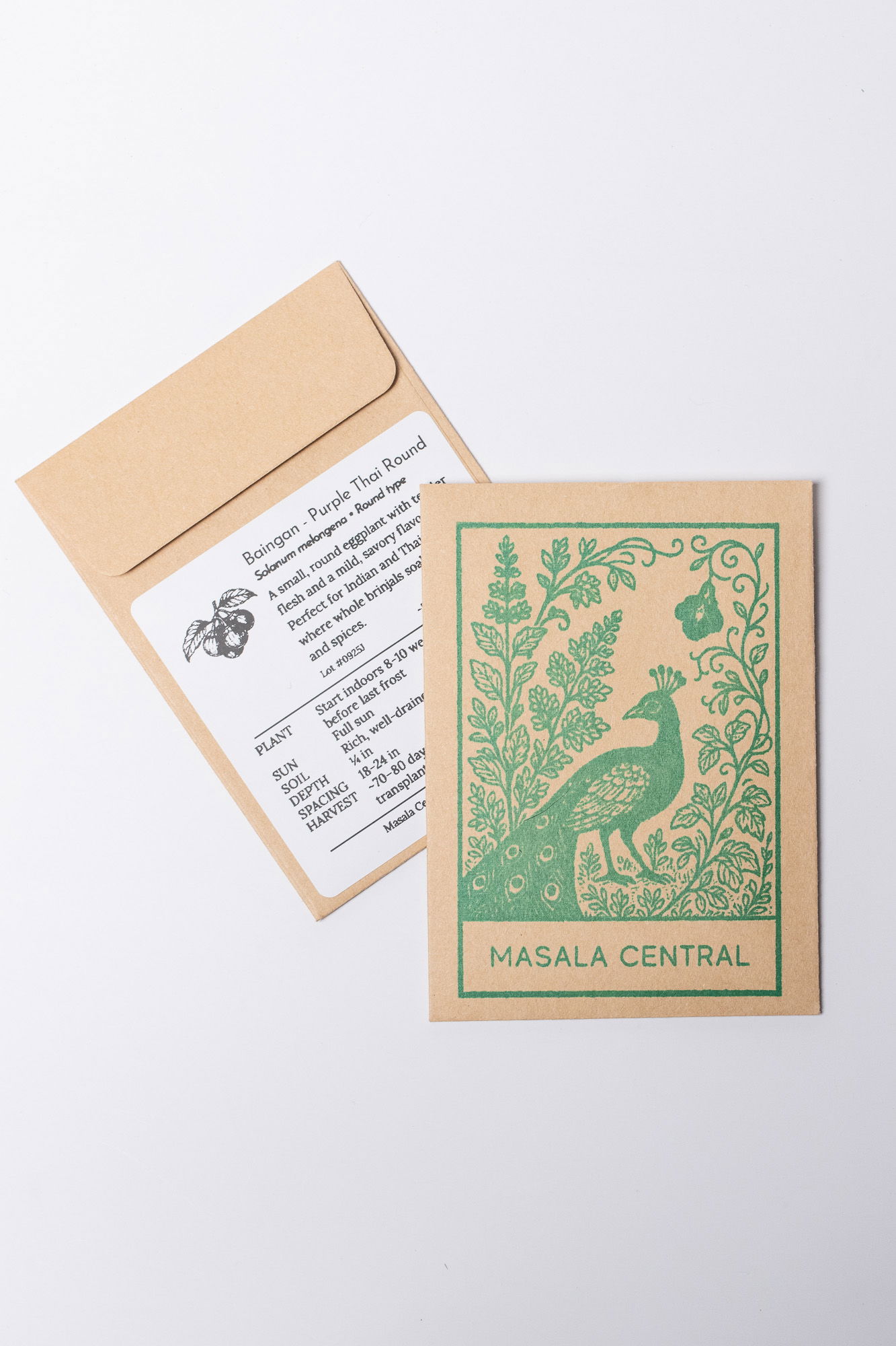 Purple thai round baingan seed packets